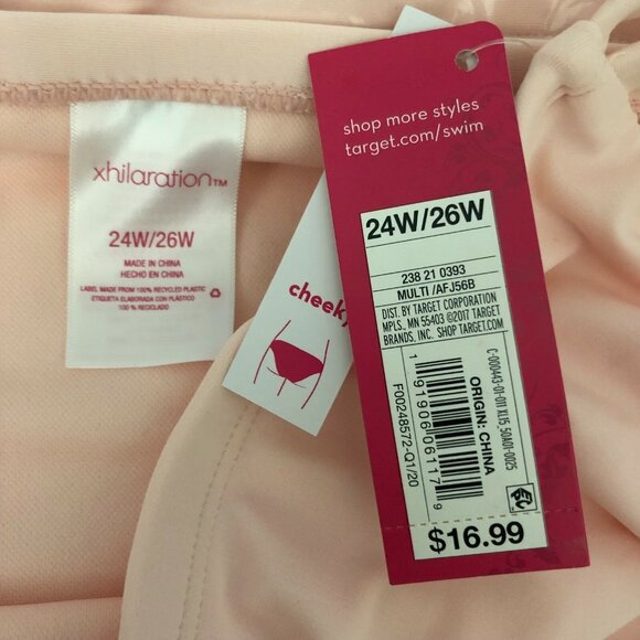 Xhilaration Bikini Bottom Cheeky Strappy Tie Sides Light Pink Size 24W/26W - Picture 3 of 3